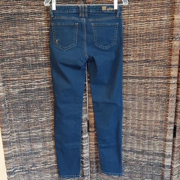 Kut from the Kloth Lucille Skinny Jeans Women's 2 Dark Wash Mid Rise Slim - Picture 2 of 7